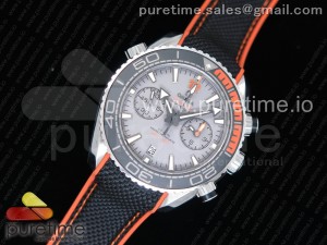Planet Ocean Master Chronometer OMF SS Black/Orange Polished Bezel Gray Dial on Black Nylon Strap A9900 (Black Balance Wheel) V2