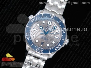2018 Seamaster Diver 300M OMF Best Edition Blue Ceramic Gray Dial on SS Bracelet A8800 (Black Balance Wheel)