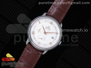 De Ville Prestige Real PR SS ZF 1:1 Best Edition White Dial RG Hands on Brown Leather Strap MIYOTA 9015