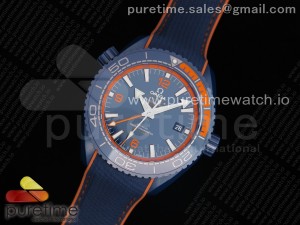 Planet Ocean 45.5mm Big Blue Real Ceramic VSF 1:1 Best Edition on Blue Rubber Strap A8906 Super Clone