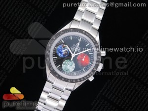 Speedmaster From Moon to Mars OMF 1:1 Best Edition Black Dial on SS Bracelet Manual Winding Chrono Movement