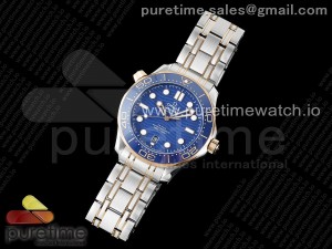 Seamaster Diver 300M SS/RG ORF 1:1 Best Edition Blue Ceramic Blue Dial on SS Bracelet A8800