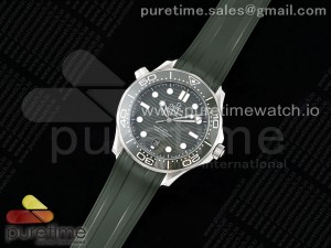 Seamaster Diver 300M ZF 1:1 Best Edition Green Ceramic Green Dial on Green Rubber Strap A8800