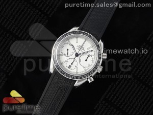 Speedmaster Racing Master SS HKF Best Edition White Dial on Black Rubber Strap A7750