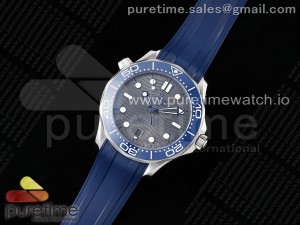 Seamaster Diver 300M ZF 1:1 Best Edition Blue Ceramic Gray Dial on Blue Rubber Strap A8800