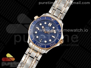Seamaster Diver 300M SS/RG Blue Ceramic Bezel JVSF 1:1 Best Edition Blue Dial on SS/RG Bracelet A2824