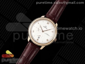 De Ville Power Reserve RG MKF 1:1 Best Edition White Dial on Brown Leather Strap A8810
