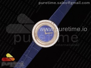 Possession Watch RG Purple Dial Diamonds Bezel on Purple Leather Strap Jap Quartz Movement