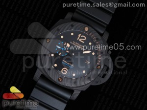 PAM616 Carbotech VSF Best Edition on Blue Logo Black Rubber Strap P.9000 Super Clone V3 (Free Leather Strap)