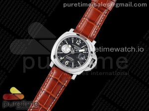 PAM088 R Luminor GMT 44mm VSF 1:1 Best Edition on Brown Leather Strap P.9001 Super Clone