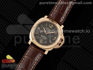 PAM511 RG HWF 1:1 Best Edition on Brown Leather Strap Strap P5000