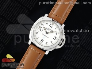 PAM660 W HWF 1:1 Best Edition White Dial on Brown Leather Strap A6497