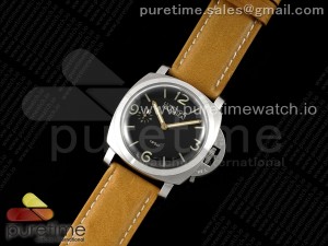 PAM127 E HWF 1:1 Best Edition Black Dial on Brown Leather Strap A6497