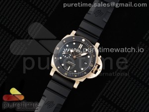 PAM2164 Submersible 42mm VSF Best Edition Black Dial on Black Rubber Strap P900