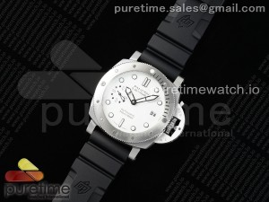 PAM2223 Submersible 42mm VSF Best Edition White Dial on Black Rubber Strap P900