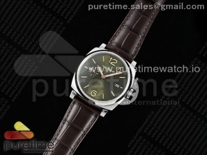 PAM1329 Luminor Due 42mm VSF 1:1 Best Edition Green Dial on Brown Leather Strap P900
