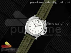 PAM1087 W HWF Best Edition White Dial on Green Rubber Strap A6497