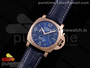 PAM1112 V RG VSF 1:1 Best Edition Blue Dial on Blue Leather Strap P.9010 Super Clone