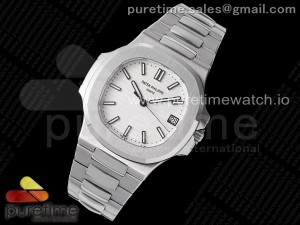 Nautilus 5711/1A 3KF 1:1 Best Edition White Textured Dial on SS Bracelet A324 Super Clone V2
