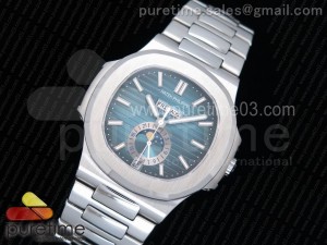 Nautilus 5726 Complicated SS Blue Textured Dial on SS Bracelet A324