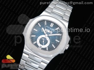 Nautilus 5726 Complicated SS KMF Best Edition Blue Textured Dial on SS Bracelet A324 V2