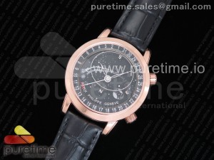 Grand Complications 6102R Moon RG TWF Black Dial on Black Leather Strap A240
