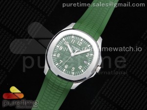 Aquanaut 5168G 42mm SS ZF 1:1 Best Edition Green Dial on Green Rubber Strap 324CS