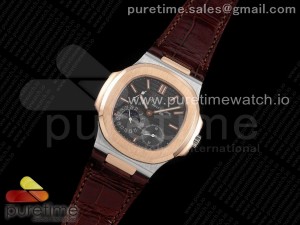 Nautilus 5712 SS/RG PF Best Edition Gray Dial on Brown Croco Strap A23J