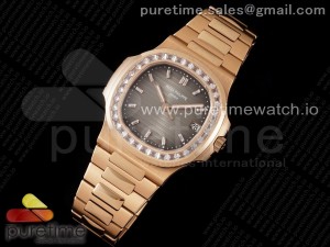 Nautilus 5711 RG PPF 1:1 Best Edition Brown Dial Diamonds Markers and Bezel on RG Bracelet 324CS V3