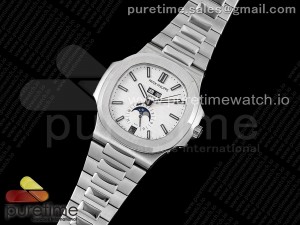 Nautilus 5726 Complicated SS GRF 1:1 Best Edition White Textured Dial on SS Bracelet A324 V3