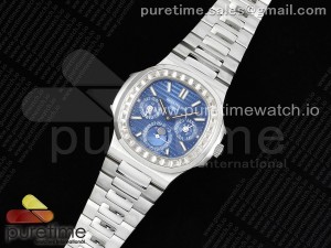 Nautilus 5740 SS GRF Best Edition Blue Dial Diamonds Bezel on SS Bracelet A240