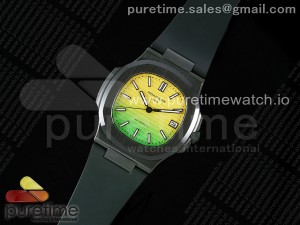 AET Nautilus 5711 Green Ceramic AMGF Best Edition Yellow/Green Dial on Green Rubber Strap MIYOTA 9015