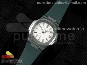 AET Nautilus 5711 Green Ceramic AMGF Best Edition White Dial on Green Rubber Strap MIYOTA 9015