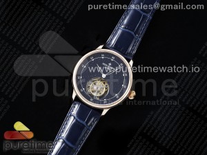 PP Tourbillon RG RMSF Edition Blue Dial on Blue Leather Strap