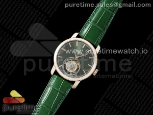 PP Tourbillon RG RMSF Edition Green Dial on Green Leather Strap