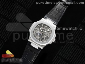 Nautilus 5712 SS YSF 1:1 Best Edition Gray Dial on Black Leather Strap A240