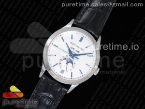 Complications 5396G KMF White Dial Blue Markers on Black Leather Strap A324