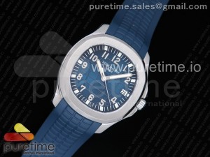 Aquanaut 5167 SS KMF 1:1 Best Edition Blue Dial on Blue Rubber Strap A324 Clone