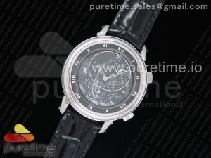 Grand Complications 6104P Moon SS TWF Black Dial on Black Leather Strap A240