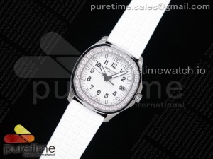 Aquanaut 5067A SS PPF 1:1 Best Edition White Textured Dial on White Rubber Strap AE23