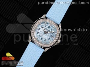 Aquanaut 5067A SS PPF 1:1 Best Edition Light Blue MOP Dial on Light Blue Rubber Strap AE23