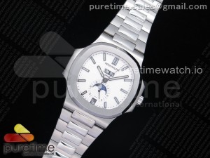 Nautilus 5726 Complicated SS GRF Best Edition White Textured Dial on SS Bracelet A324