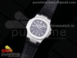 Nautilus 5711/1A PPF 1:1 Best Edition Gray Textured Dial on Black Leather Strap 324CS V4