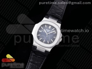 Nautilus 5711/1A PPF 1:1 Best Edition Blue Textured Dial on Black Leather Strap 324CS V4