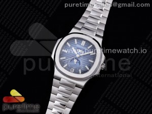 Nautilus 5726 Complicated SS GRF 1:1 Best Edition Blue Textured Dial on SS Bracelet A324