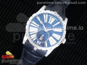 Excalibur 42mm Dbex0535 SS RDF 1:1 Best Edition Blue Dial on Blue Leather Strap A830