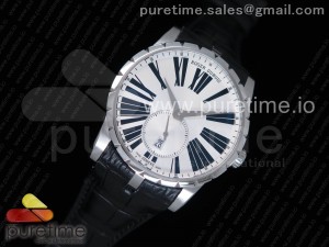 Excalibur 42mm Dbex0536 SS RDF 1:1 Best Edition Silver Dial on Black Leather Strap A830
