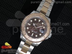 Yacht-Master 116621 RG Bezel Brown Dial on SS/RG Bracelet A2836 (Free Leather Strap)