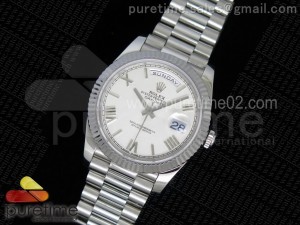 Day-Date II 228239 SS 1:1 Best Edition White Textured Dial on SS Bracelet A3255