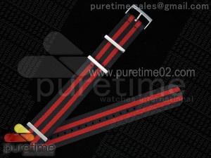 Red/Black 22mm Width Nylon Strap